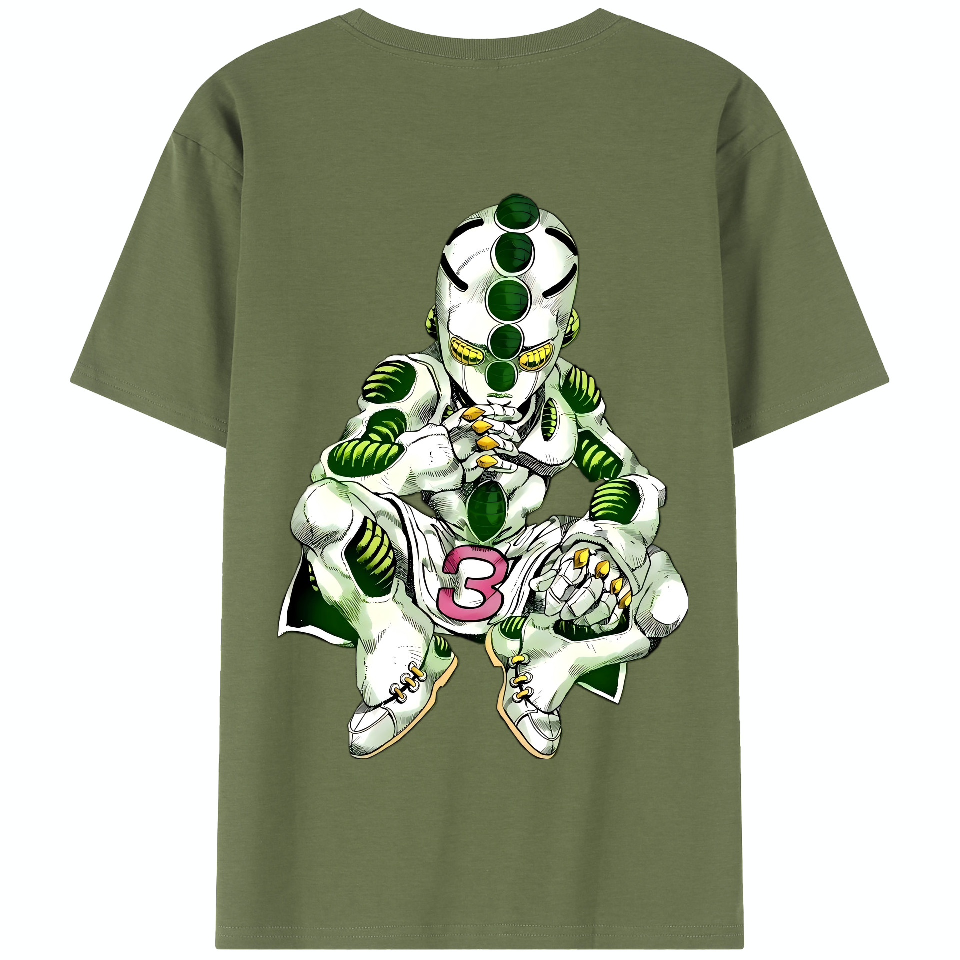 （画像用） ジョジョの奇妙な冒険 広瀨康一 JoJo's Bizarre Adventure Hirose Koichi 綿100％半袖Tシャツ（背面プリント）
